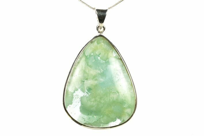 Green Prehnite Pendant - Sterling Silver #279436